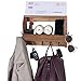 Wallniture Vesti Wall Shelf with 8 Hooks for Hanging Coats, Wood Coat Rack & Mail Organizer for Entryway Farmhouse Decor, Walnut