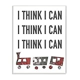 Stupell Home Décor I Think I Can Train Typography Rectangle Wall Plaque, 11 x 0.5 x 15, Proudly Made in USA