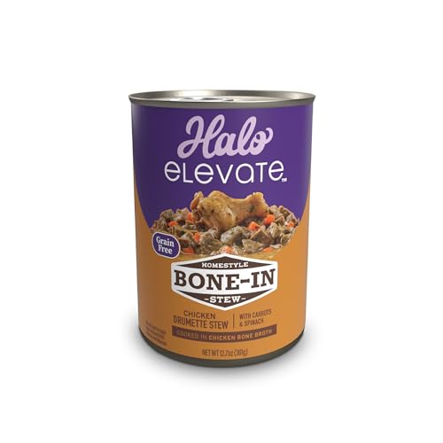 Halo Elevate Wet Dog Food Homestyle Bone-in Chicken Stew with Carrots & Spinach…