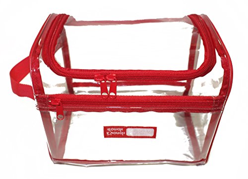 UPC 701056011261, Rough Enough TSA Clear Transparent Large Toiletry Bag Big Volume (Red Piping)