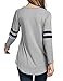 OURS Womens Round Neck Long Sleeve Jersey Shirt Loose Long T-Shirt Tops (XL, Gray)
