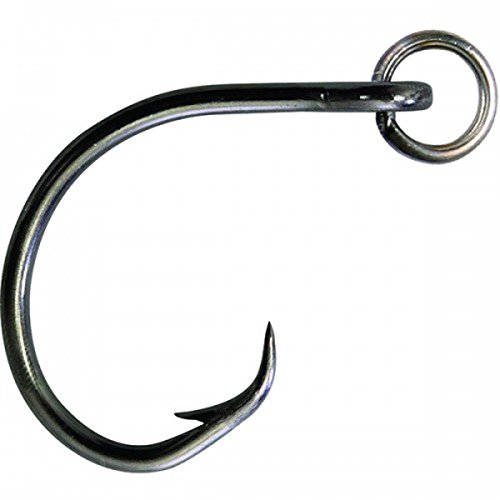 Mustad Ringed Demon Offset Circle 4X Strong - Designed to Perform Flawlessly Featuring Kirbed Hook -Black Nickel