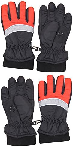 'Boys Minus Zero Thinsulate Ski Glove 2 Full Sets, Black/Red, Size 4-7'