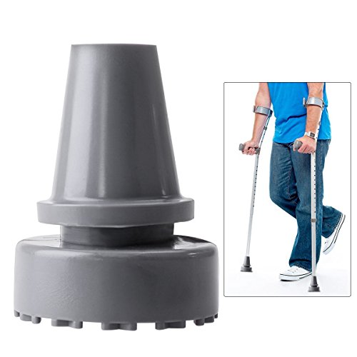 Crutch Tips Anti-Skid and Wear-Resisting Crutch Tips, High Performance Rubber 360 Degree Swing Tips, Large,7/8 inch (22 mm),Gray