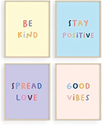 Haus And Hues Inspirational Wall Art Print Quotes Set Of 4 Motivational Art Prints Posters For Teen Girls Room Positive Be Kind Wall Decor For Girls Bedroom Minimalist 8 X10 Unframed Amazon Ae