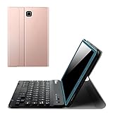 Fintie Samsung Galaxy Tab A 8.0 (2015) Keyboard Case - Slim Shell Light Weight Stand Cover with Magnetically Detachable Wireless Bluetooth Keyboard for Tab A 8.0 (NOT Fit 2017 Tab A 8.0), Rose Gold