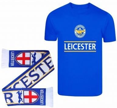 Leicester Ultimate Soccer Fan Foxes T-Shirt & Scarf Gift Set