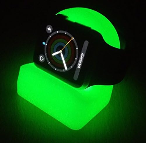 TomRich Travel Companion T50 Apple Watch Charger Charging Stand for Apple Watch Series 4 / Series 3 / Series 2 / Series1 / 44mm/42mm/40mm/38mm/supports Nightstand Mode - Green Glow in The Night