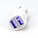 CITIE Obliq [White] Dual USB Port 3.1 amp [1A / 2A] Universal Travel Car Charger Adapter for Samsung Galaxy S5 Galaxy Note 3 iPhone iPad Tablet - Super Fast Charging Speed