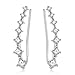 YAN & LEI Sterling Silver Sweep up Ear Pin Crawler Cuff Wrap Climber Earrings with 7 CZ Stones