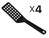 Norpro Beveled Heat Resistant Nylon Spatula W/ Drain Holes, Black 97 (4-Pack)