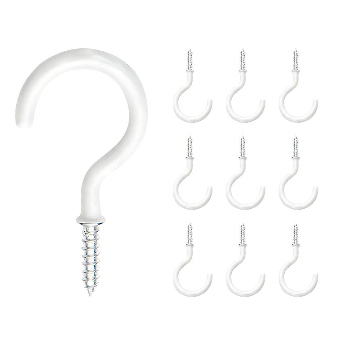Qrity 20PCS White Cup Hook 33mm, Ceiling Screw-in Wall Hooks, Screw Hooks for Hanging Objects Indoors and Outdoors