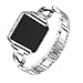 Bling Rhinestones Watch Band with Frame for Fitbit Blaze Bands for Women, Metal Band Watch Bracelet Replacement Band Strap for for Fitbit Blaze Accessory Bands (Silver)