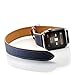Maxjoy Compatible with Apple Watch Band, 42mm 44mm 45mm 46mm 49mm Leather Bands Strap with Compatible with Apple iWatch Ultra 2 SE Series 10 9 8 7 6 5 4 3 2 1 Sport Edition, Dark Blue