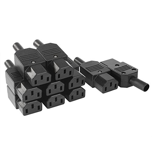uxcell 10Pcs AC 250V 10A Female 3 Terminals IEC320 C13 Power Adapter Connector