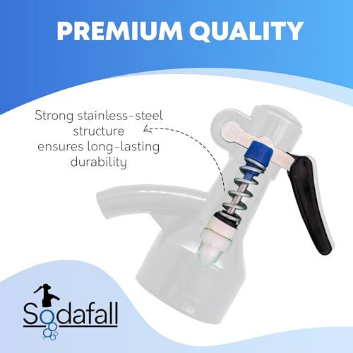 Sodafall fizz saver soda bottle dispenser siphon sifon compatible with Sodastream bottles and other soda maker brands replacement cap(black)