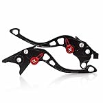 NEVERLAND CNC Short Adjustable Brake Clutch levers for Suzuki TL1000R 1998-2003 SV1000S 2003-2007 Black (Red Adjustable)
