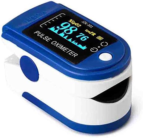 Xianxian88 OLED finger oxygen Saturation Monitor analyzer finger tip household finger oximeter can detect blood oxygen saturation, heart rate and so on,Blue