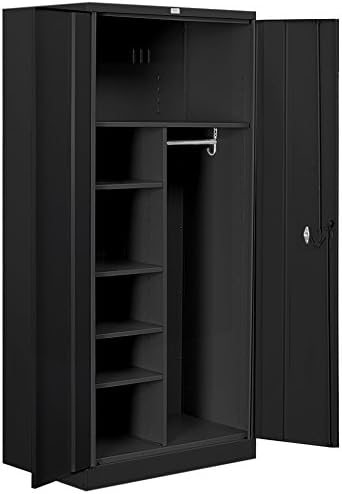 Amazon Com Salsbury 36 Wide Combination Heavy Duty Storage Cabinet 78 Inches High 24 Inches Deep Black Unassembled Home Kitchen