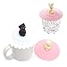 Rimobul Set of 3 Cat Silicone Cup Covers Mug Lid Silicone Lids,Hot Cup Lids for Coffee & Tea,Outdoor Drinking Cover Cup Dust Cover