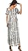 GRECERELLE Womwen's Casual Maxi Short Sleeve Split Tie Dye Long Dress