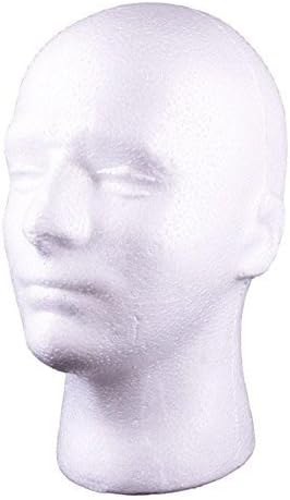 Man Head Model Display Hats Holder Foam Mannequin(White)