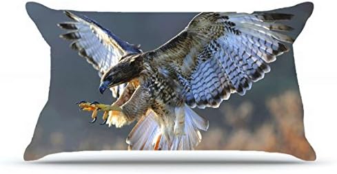 Hubery King Size 20X36 PillowCase Inches Cotton Pillowcases Decorative Pillow Cover with Hidden Zipper Decor Cushion Covers - Animals Birds Hawk For Indoor