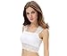 Shawhuaa Womens Lace Overlay Padded Bra Tank Top Half Cami White