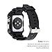 GMYLE Rugged Shock Resist Protection Hard Case with Rubber Strap Band GA-2 for Apple Watch 42mm (Not Compatible with 38mm) - Matte Black