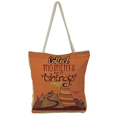 iPrint Hand Cotton and Linen Bag Shoulder Bag,Abstract Hills and Curvy Clouds Motivational,3D Print Design