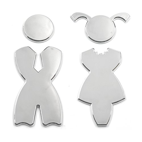 Fujiyuan 1 pair Wall Stickers Toilet Door Sign Restroom Acrylic Men Women hildern Washroom Modern Signage Plaque Style A