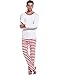 Avidlove Women Men Christmas Winter Pajamas Long Sleeve and Stripe Bottoms Cotton PJ Set, M_white, Medium