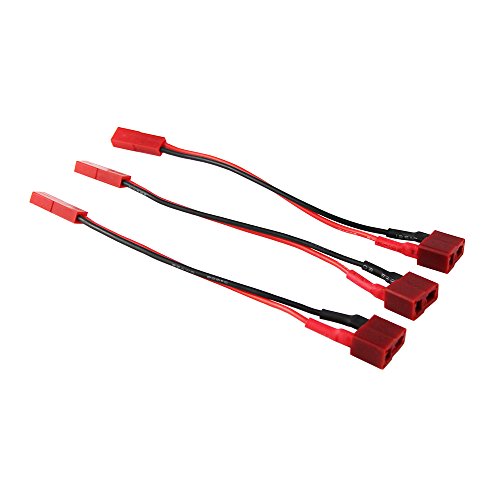 OliYin 3pcs T Plug to JST Plug Female to Female Battery Adapter with 22AWG 10CM Cable(pack of 3)