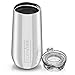 BrüMate 12oz Insulated Champagne Flute With Flip-Top Lid - Made With Vacuum Insulated Stainless Steel (Glitter Peacock)