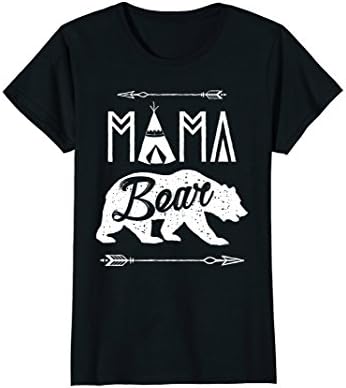 Womens Mama Bear T shirt Mothers Day Family Matching Couple Women Medium Black