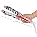 VAV Ceramic Negative Ions Hair Curler/Hot Brush/Hair Straightener Travel Multi-use Hair Styling Iron Dual Voltage Adjustable Temperature Auto Shut-off Pink