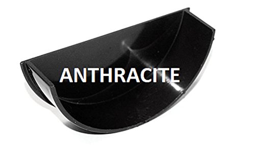 Pack of 2 RWE2AN Anthracite Internal Stop End Cap for 112mm Marshall Tufflex Half Round Gutter