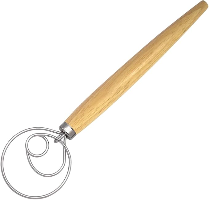 Danish Dough Whisk Hook 13 Inch Stainless Steel Dutch Bread Dough Whisk