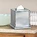 nu steel Timeless Decorative 304 Stainless Steel Square Facial Tissue Box Cover Holder for Bathroom Vanity Countertops, Bedroom Dressers, Night Stands, Desks and Tables - Chrome