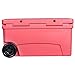 Driftsun Heavy Duty Rotomolded Thermoplastic UV Resistant Portable Rolling 70 Quart Insulated Hardside Ice Chest Beverage Cooler, Coral