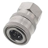 Erie Tools Pressure Washer 1/4in. Female NPT to Quick Connect Socket Stainless Steel Coupler High Temp 5000 PSI 10.5 GPM