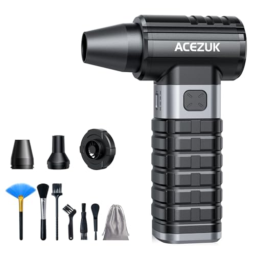 ACEZUK Elektrische Staubgebläse Druckluftspray 200000 U/min für PC Reinigungsset,10500mah Compressed Air, 4-Gang Air Duster Luftdruckspray mit Akku, Tastatur Reinigung für PC, Elektronik, Sofa, Auto