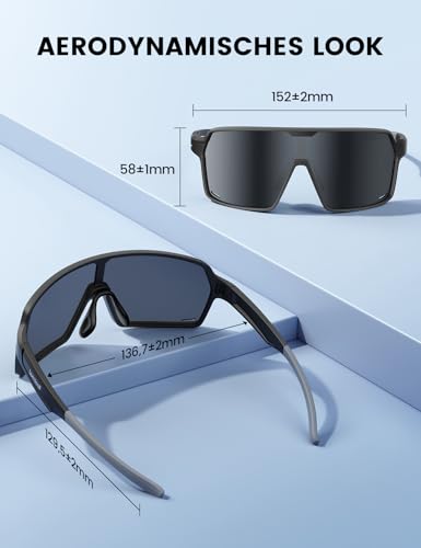 Lamicall Cycling Glasses Men Fast Glasses Women - [Full Rim, Windproof] TR-90 Ultralight Sunglasses Bicycle with UV400 Protection, Polarised Running Glasses Sports Glasses for Bicycle Ebike Running