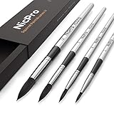 Nicpro 4 PCS Professional Watercolor Paint Brush Set, Artist Squirrel Paint Brushes Round for Painting Gouache Mop