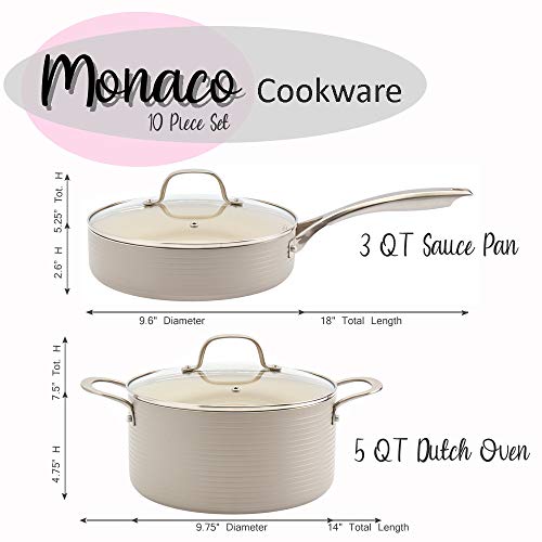 Denmark Tools For Cooks 10Piece Monaco Nonstick Aluminum Cookware Set