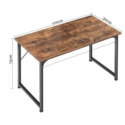Brown Computer Desk, Gaming Writing Work Table for Home Office Bedroom Study, 120 * 50 * 75Cm