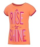 Adidas Toddler Girls' Short Sleeve Graphic Tee Shirt, Light Orange, 3T
