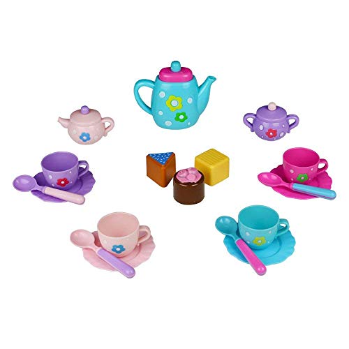 yoptote Tea Party Set Pretend Play Food Toy Cake Teapot Kitchen Playset Utensils Learning Source Gifts Girls Boys Toddlers Kids