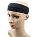 10 Pack Cotton Yoga Headbands by Teemico - Cotton Stretch Headbands Elastic Yoga Hairband for Teens Girls Women Exercise Running Sports Hair Wrap Accessories,Black