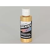Createx 5307-02 Airbrush Paint, Pearl Satin Gold, 2 oz